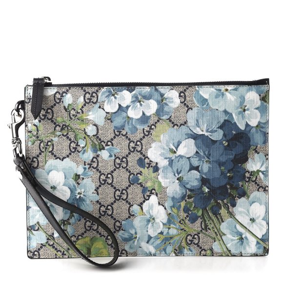 Gucci Other - Gucci GG Supreme Small Blooms Pouch in Blue